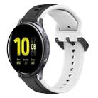 For Samsung Galaxy Watch Active 2 40mm 20mm Convex Loop Two-Color Silicone Watch Band(Black+White) - 1