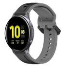 For Samsung Galaxy Watch Active 2 40mm 20mm Convex Loop Two-Color Silicone Watch Band(Black+Grey) - 1