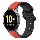 For Samsung Galaxy Watch Active 2 40mm 20mm Convex Loop Two-Color Silicone Watch Band(Red+Black) - 1