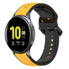 For Samsung Galaxy Watch Active 2 40mm 20mm Convex Loop Two-Color Silicone Watch Band(Yellow+Black) - 1