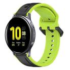 For Samsung Galaxy Watch Active 2 44mm 20mm Convex Loop Two-Color Silicone Watch Band(Black+Lime) - 1