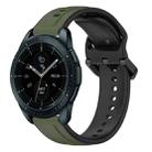 For Samsung Galaxy Watch 42mm 20mm Convex Loop Two-Color Silicone Watch Band(Dark Green+Black) - 1