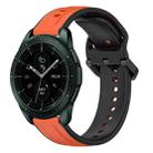 For Samsung Galaxy Watch 42mm 20mm Convex Loop Two-Color Silicone Watch Band(Orange+Black) - 1