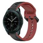 For Samsung Galaxy Watch 42mm 20mm Convex Loop Two-Color Silicone Watch Band(Black+Red) - 1