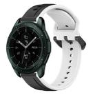 For Samsung Galaxy Watch 42mm 20mm Convex Loop Two-Color Silicone Watch Band(Black+White) - 1