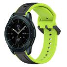 For Samsung Galaxy Watch 42mm 20mm Convex Loop Two-Color Silicone Watch Band(Black+Lime) - 1