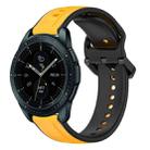 For Samsung Galaxy Watch 42mm 20mm Convex Loop Two-Color Silicone Watch Band(Yellow+Black) - 1