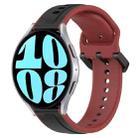 For Samsung Galaxy Watch 6 44mm 20mm Convex Loop Two-Color Silicone Watch Band(Black+Red) - 1