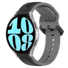 For Samsung Galaxy Watch 6 44mm 20mm Convex Loop Two-Color Silicone Watch Band(Black+Grey) - 1