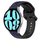 For Samsung Galaxy Watch 6 44mm 20mm Convex Loop Two-Color Silicone Watch Band(Midnight Blue + Black) - 1