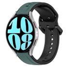 For Samsung Galaxy Watch 6 40mm 20mm Convex Loop Two-Color Silicone Watch Band(Olive Green + Black) - 1