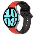 For Samsung Galaxy Watch 6 40mm 20mm Convex Loop Two-Color Silicone Watch Band(Red+Black) - 1