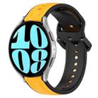 For Samsung Galaxy Watch 6 40mm 20mm Convex Loop Two-Color Silicone Watch Band(Yellow+Black) - 1