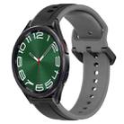 For Samsung Galaxy Watch 6 Classic 47mm 20mm Convex Loop Two-Color Silicone Watch Band(Black+Grey) - 1