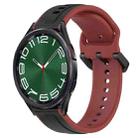 For Samsung Galaxy Watch 6 Classic 43mm 20mm Convex Loop Two-Color Silicone Watch Band(Black+Red) - 1