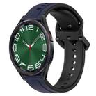 For Samsung Galaxy Watch 6 Classic 43mm 20mm Convex Loop Two-Color Silicone Watch Band(Midnight Blue + Black) - 1