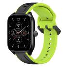 For Amazfit GTS 4 20mm Convex Loop Two-Color Silicone Watch Band(Black+Lime) - 1