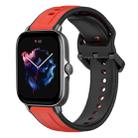 For Amazfit GTS 3 20mm Convex Loop Two-Color Silicone Watch Band(Red+Black) - 1