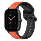 For Amazfit GTS 2E 20mm Convex Loop Two-Color Silicone Watch Band(Orange+Black) - 1