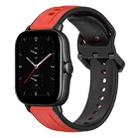 For Amazfit GTS 2E 20mm Convex Loop Two-Color Silicone Watch Band(Red+Black) - 1