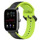 For Amazfit GTS 2 Mini 20mm Convex Loop Two-Color Silicone Watch Band(Black+Lime) - 1