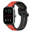 For Amazfit GTS 2 Mini 20mm Convex Loop Two-Color Silicone Watch Band(Red+Black) - 1