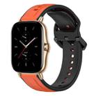 For Amazfit GTS 2 20mm Convex Loop Two-Color Silicone Watch Band(Orange+Black) - 1