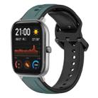 For Amazfit GTS 20mm Convex Loop Two-Color Silicone Watch Band(Olive Green + Black) - 1