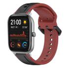 For Amazfit GTS 20mm Convex Loop Two-Color Silicone Watch Band(Black+Red) - 1