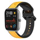 For Amazfit GTS 20mm Convex Loop Two-Color Silicone Watch Band(Yellow+Black) - 1