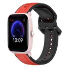 For Amazfit Pop Pro 20mm Convex Loop Two-Color Silicone Watch Band(Red+Black) - 1