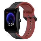 For Amazfit Pop 20mm Convex Loop Two-Color Silicone Watch Band(Black+Red) - 1