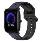 For Amazfit Pop 20mm Convex Loop Two-Color Silicone Watch Band(Midnight Blue + Black) - 1