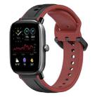 For Amazfit GTS 4 Mini 20mm Convex Loop Two-Color Silicone Watch Band(Black+Red) - 1