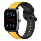 For Amazfit GTS 4 Mini 20mm Convex Loop Two-Color Silicone Watch Band(Yellow+Black) - 1