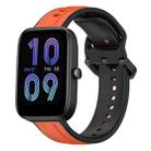 For Amazfit Bip 3 20mm Convex Loop Two-Color Silicone Watch Band(Orange+Black) - 1