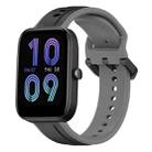 For Amazfit Bip 3 20mm Convex Loop Two-Color Silicone Watch Band(Black+Grey) - 1