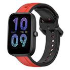 For Amazfit Bip 3 20mm Convex Loop Two-Color Silicone Watch Band(Red+Black) - 1