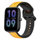 For Amazfit Bip 3 20mm Convex Loop Two-Color Silicone Watch Band(Yellow+Black) - 1