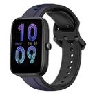 For Amazfit Bip 3 20mm Convex Loop Two-Color Silicone Watch Band(Midnight Blue + Black) - 1