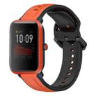 For Amazfit Bip 1S 20mm Convex Loop Two-Color Silicone Watch Band(Orange+Black) - 1