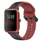 For Amazfit Bip 1S 20mm Convex Loop Two-Color Silicone Watch Band(Black+Red) - 1