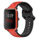 For Amazfit Bip 1S 20mm Convex Loop Two-Color Silicone Watch Band(Red+Black) - 1