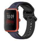 For Amazfit Bip 1S 20mm Convex Loop Two-Color Silicone Watch Band(Midnight Blue + Black) - 1