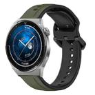 For Huawei Watch GT3 Pro 43mm 20mm Convex Loop Two-Color Silicone Watch Band(Dark Green+Black) - 1