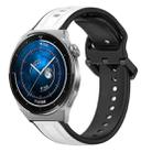 For Huawei Watch GT3 Pro 43mm 20mm Convex Loop Two-Color Silicone Watch Band(White+Black) - 1