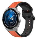 For Huawei Watch GT3 Pro 43mm 20mm Convex Loop Two-Color Silicone Watch Band(Orange+Black) - 1