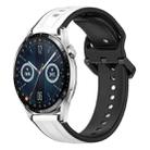 For Huawei Watch GT3 42mm 20mm Convex Loop Two-Color Silicone Watch Band(White+Black) - 1