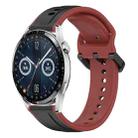 For Huawei Watch GT3 42mm 20mm Convex Loop Two-Color Silicone Watch Band(Black+Red) - 1