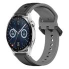 For Huawei Watch GT3 42mm 20mm Convex Loop Two-Color Silicone Watch Band(Black+Grey) - 1